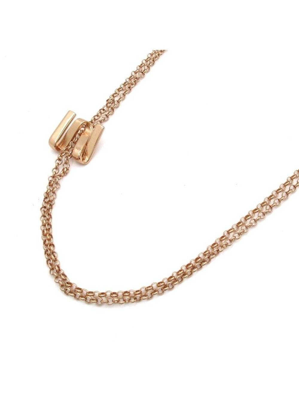 Max Mara Necklace Pink Gold Clear